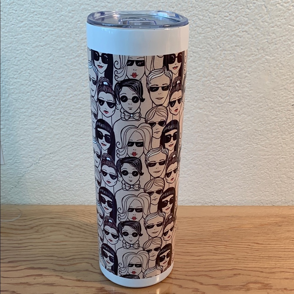 Stylish Faces Tumbler with Lid